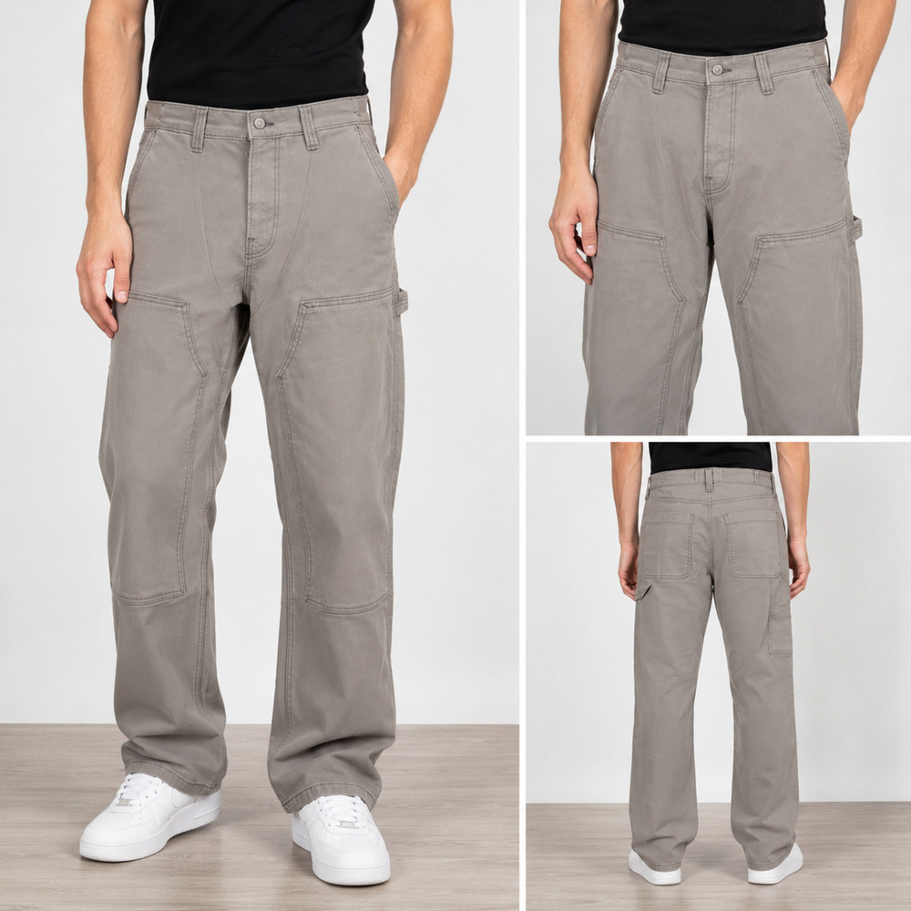 Hollister Baggy Stretch Carpenter Pants Men’s 30x30 Taupe Utility Workwear NWT